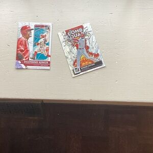 Baseball Trading Cards with Red Accents